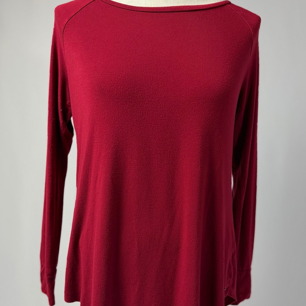 American Eagle Outfitters Deep Red Long Sleeve Tee